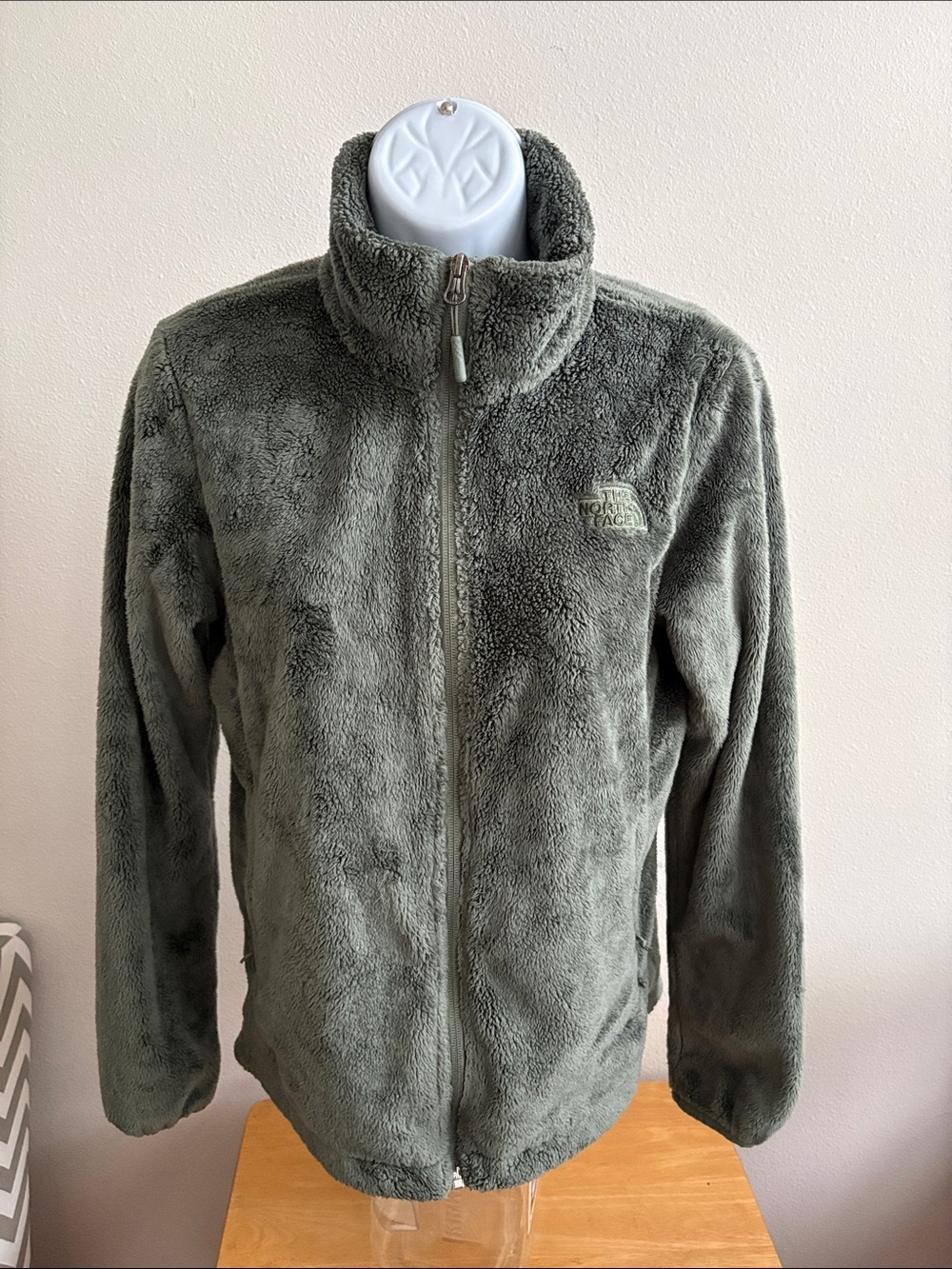 The North Face Olive Green Plush Osito Full-Zip Jacket Size Small
